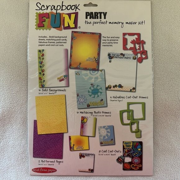 Scrapbook Fun Kits School Days (25 pieces) / Party (24 pieces)  Acid Free - Picture 3 of 6